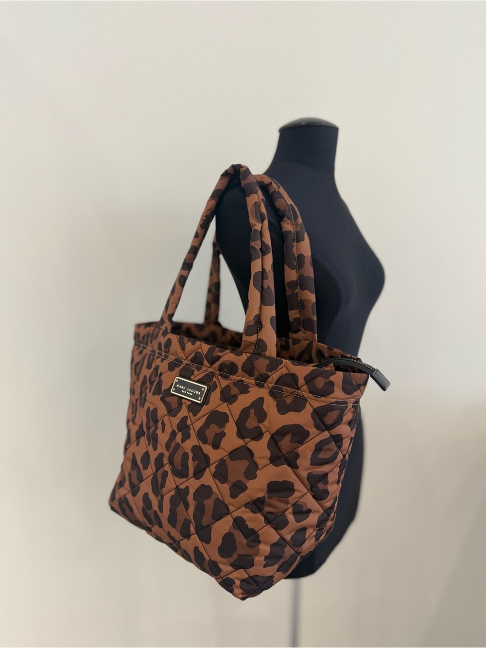 NWT Marc Jacobs medium quilted nylon tote - leopard multi